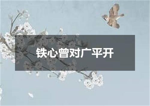 铁心曾对广平开