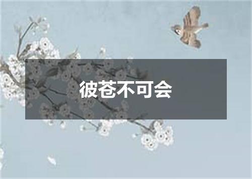 彼苍不可会