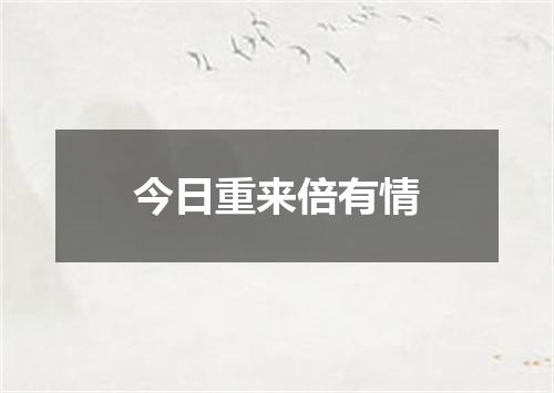 今日重来倍有情