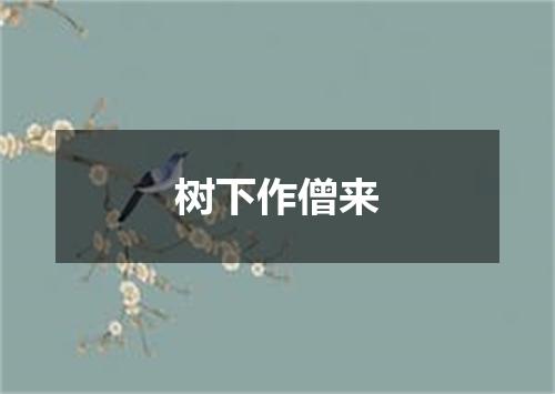 树下作僧来