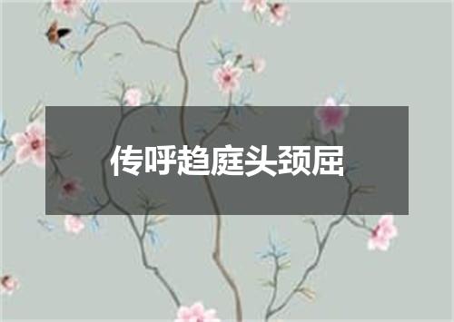 传呼趋庭头颈屈