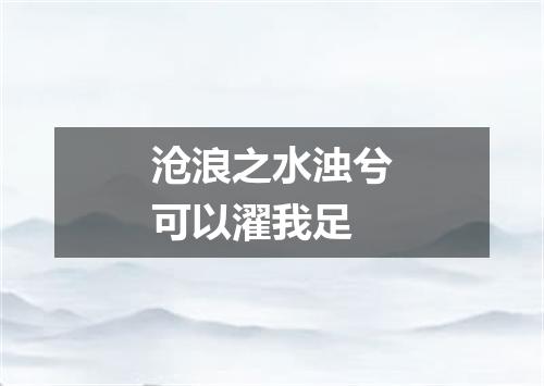 沧浪之水浊兮可以濯我足