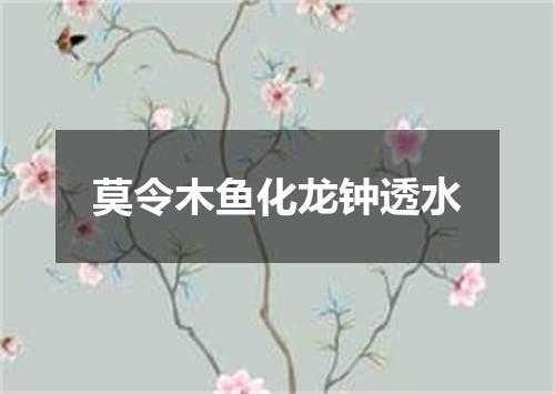 莫令木鱼化龙钟透水