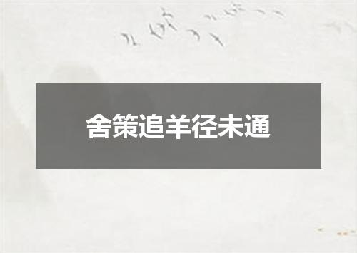 舍策追羊径未通