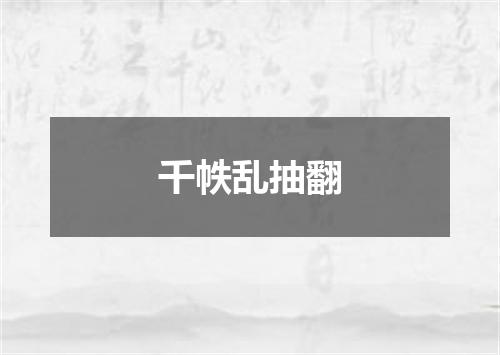 千帙乱抽翻