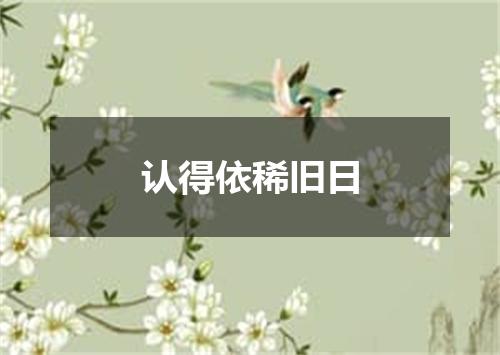 认得依稀旧日