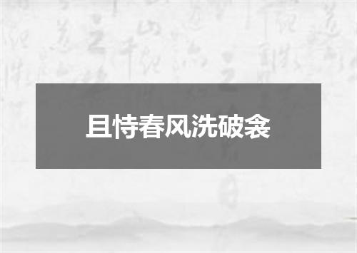 且恃春风洗破衾