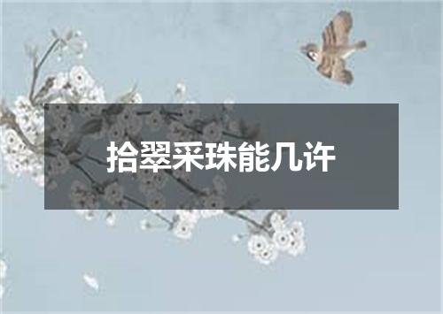 拾翠采珠能几许