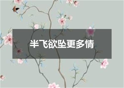 半飞欲坠更多情