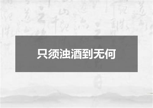 只须浊酒到无何