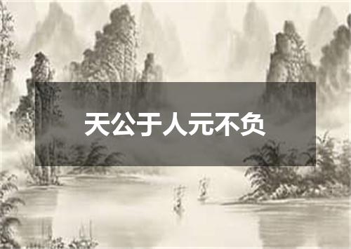 天公于人元不负
