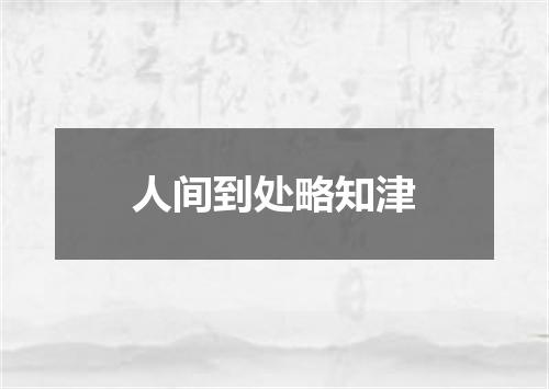 人间到处略知津