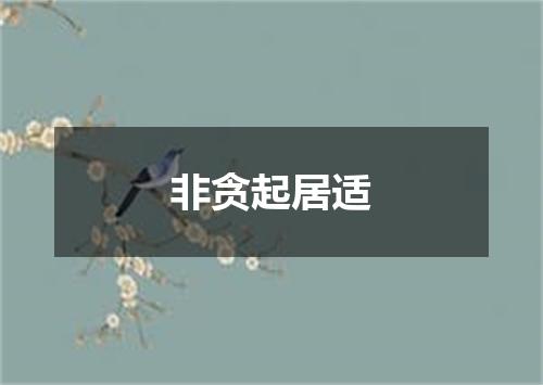 非贪起居适