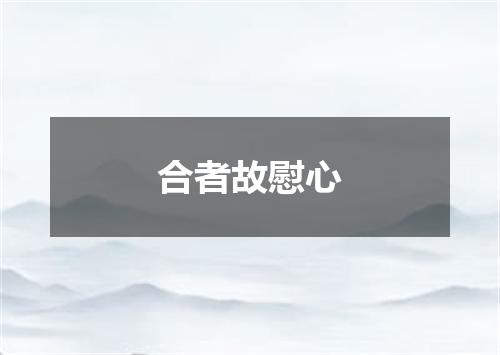 合者故慰心