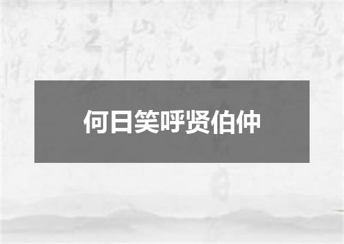 何日笑呼贤伯仲