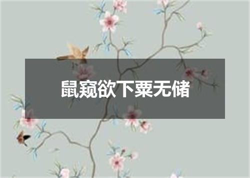 鼠窥欲下粟无储
