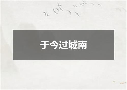 于今过城南