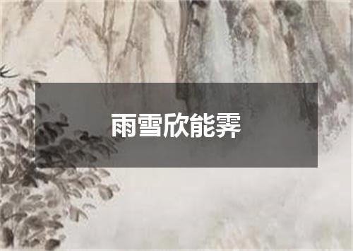 雨雪欣能霁