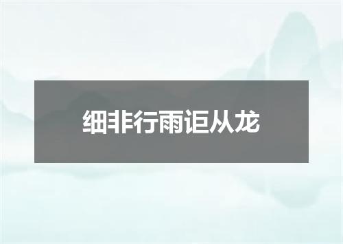 细非行雨讵从龙