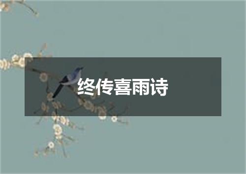 终传喜雨诗