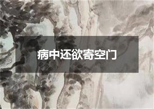 病中还欲寄空门