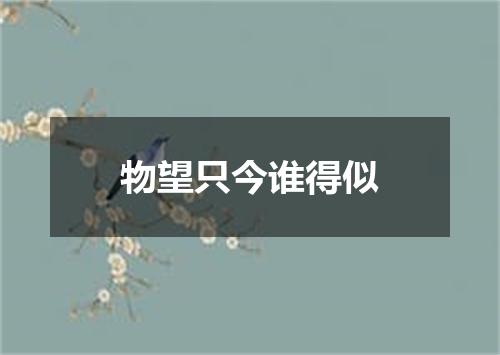 物望只今谁得似
