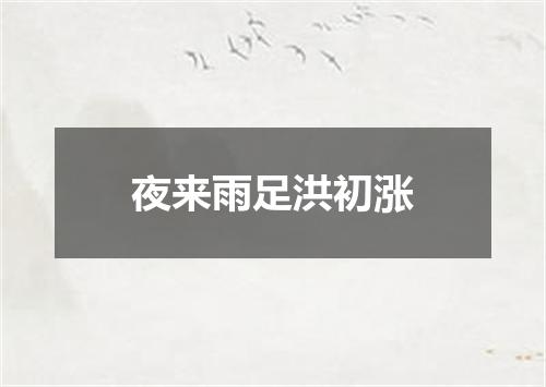 夜来雨足洪初涨
