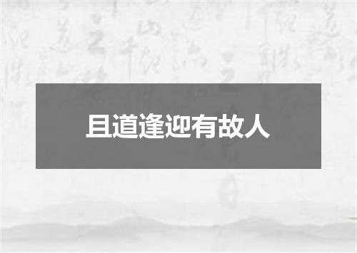 且道逢迎有故人