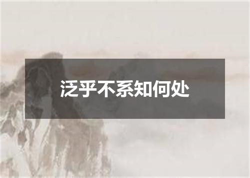 泛乎不系知何处