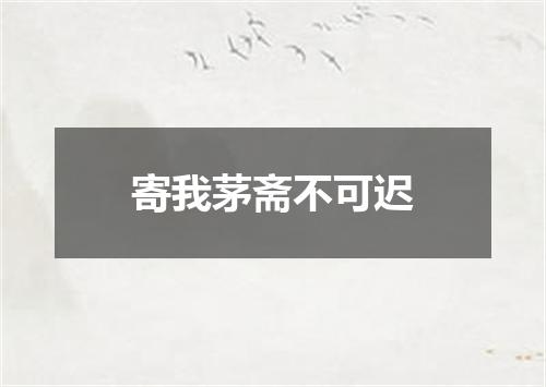 寄我茅斋不可迟