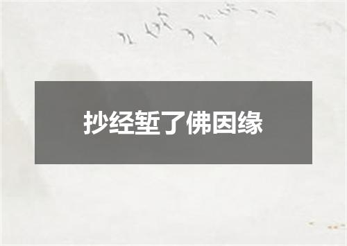 抄经堑了佛因缘