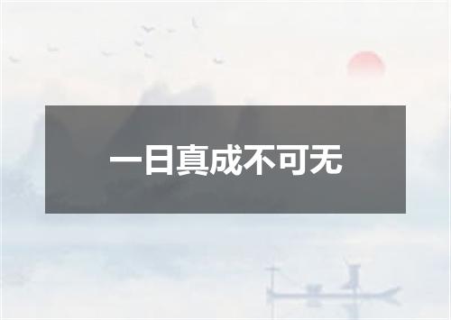 一日真成不可无