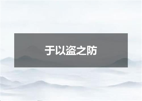 于以盗之防
