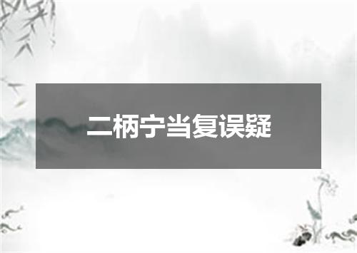二柄宁当复误疑