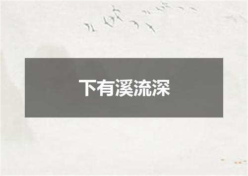 下有溪流深