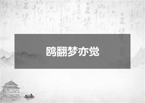鸥翻梦亦觉