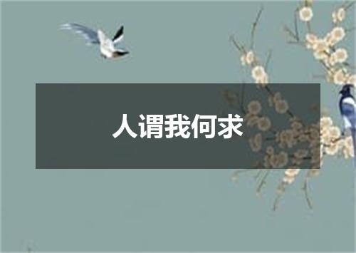 人谓我何求