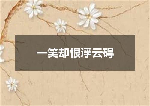 一笑却恨浮云碍