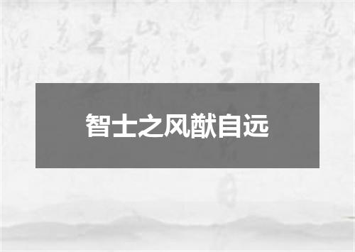 智士之风猷自远