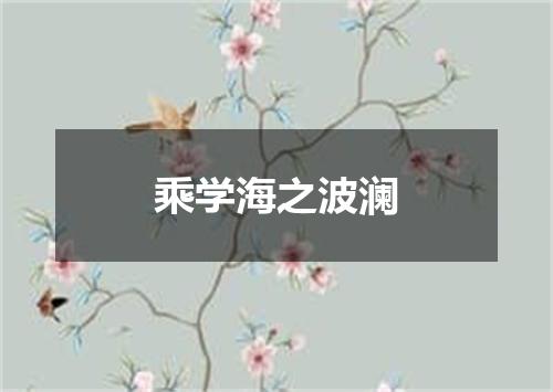 乘学海之波澜
