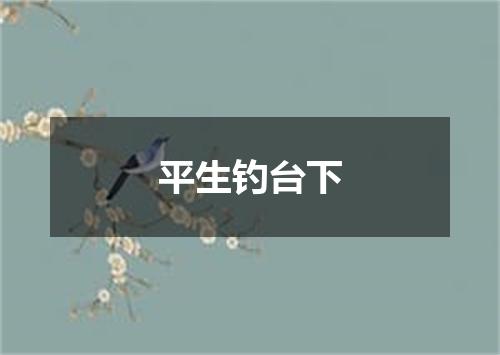 平生钓台下