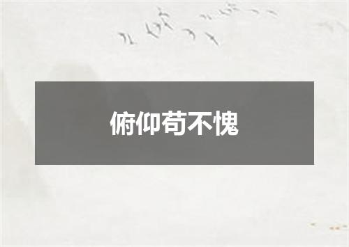 俯仰苟不愧