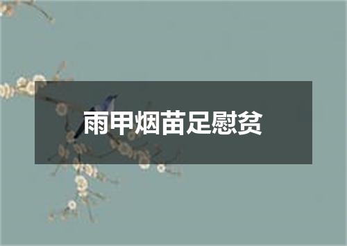 雨甲烟苗足慰贫