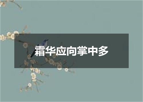霜华应向掌中多