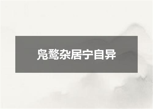 凫鹜杂居宁自异