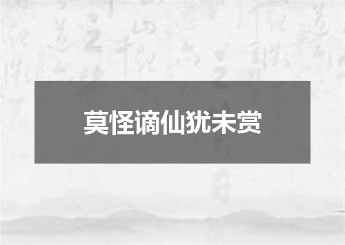 莫怪谪仙犹未赏