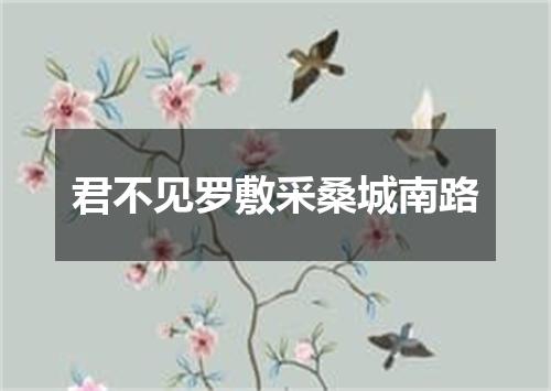 君不见罗敷采桑城南路
