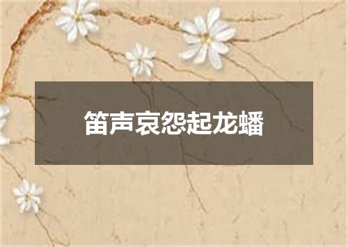 笛声哀怨起龙蟠