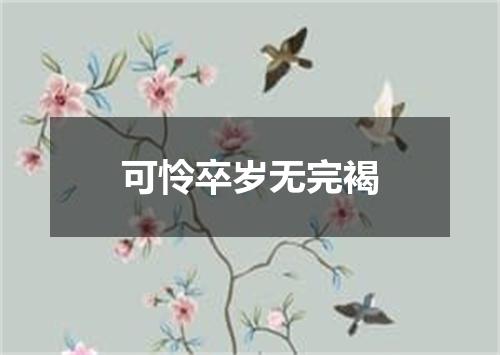可怜卒岁无完褐