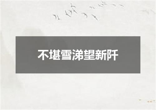 不堪雪涕望新阡